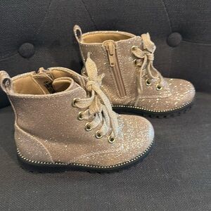 Toddler girl size 8 Cynthia Rowley gold gitter boots